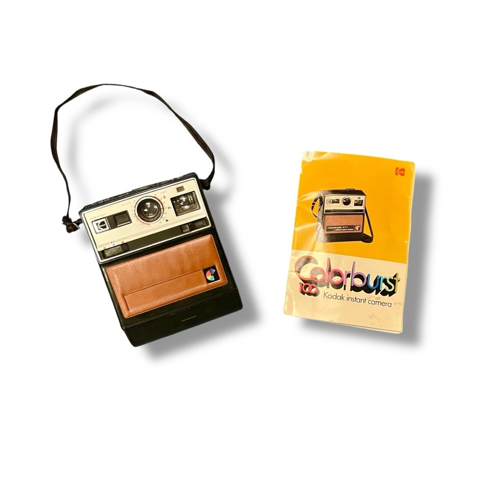 Vintage 70s Kodak Colorburst 100 Instant Camera w/ Case and Manual